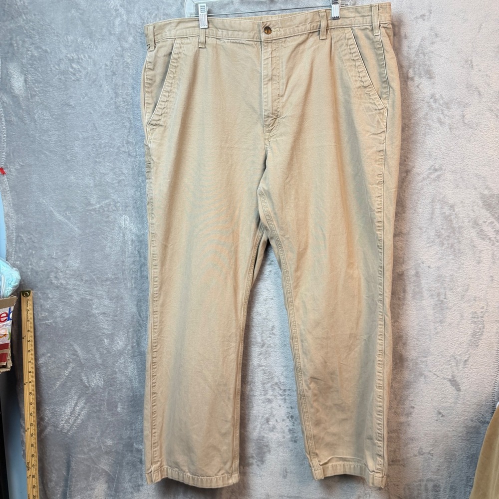 Carhartt Pants Mens 42x32 Khaki B299 GKH Relaxed Fit Canvas Carpenter Workwear